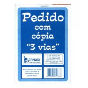 Talão de Pedido Tamoio – 3 Vias – 213mm x 163mm – 25 Jogos