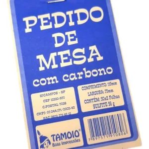 Talão de Mesa Tamoio – 2 Vias Autocopiantes – 50 Jogos (02x50)