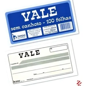 Talão para Vale Tamoio Sem Canhoto – 100 Folhas – Unidade