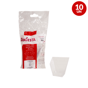 Mini Copo Quadratto 40ml Prafesta - Pacote com 10 Unidades