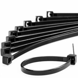 Abraçadeira de Nylon Preta 230mm x 4,8mm (23cm) Reforçada UV - Pacote com 100 Unidades