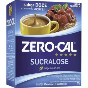 Adoçante em Pó Zero-Cal Sucralose – Caixa com 50 Sachês de 0,6g – Sabor Natural