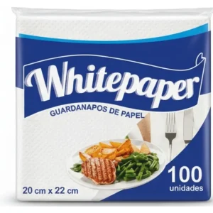 Guardanapo de Mesa White Paper 20x22 - Pacote com 100 Folhas