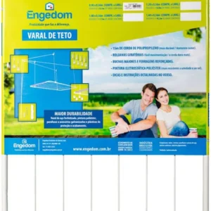 Varal de Teto Engedom 0,90m com Acabamento Premium - unidade