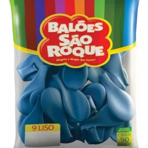 Balão de Látex Redondo N° 7 Liso Azul Turquesa - Pacote com 50 Unidades