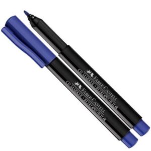 Caneta Marcador Multiuso Retroprojetor Faber-Castell Ponta Média Azul