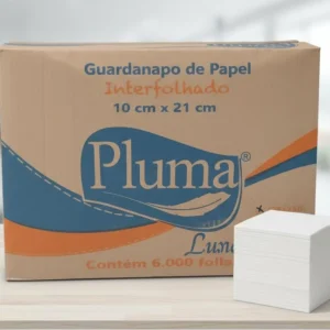 Guardanapo Interfolhado Pluma 10x20cm – Folha Simples – Caixa com 6000 Unidades