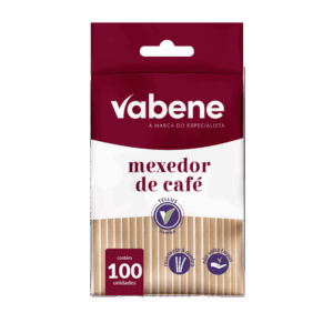 Mexedor de Café de Madeira Vabene – Sustentável e Resistente (Pacote com 100 Unidades)