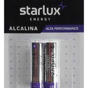 Pilha Alcalina AA Starlux – Cartela com 2 Unidades