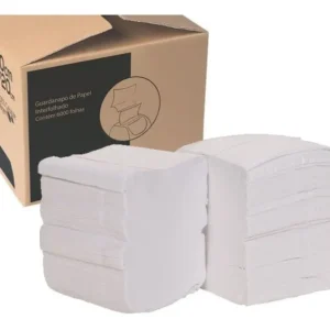 Guardanapo Interfolhado Nobre 10x20cm Folha Simples – Sistema "Puxa-Um" (Caixa com 6.000 Folhas)
