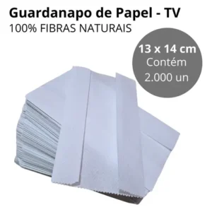 Guardanapo de Papel Interfolhado TV White Paper 14x13cm – Pacote com 2.000 Folhas
