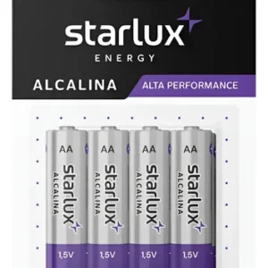 Pilha Alcalina AA Starlux Pequena – Pacote Econômico com 8 Unidades