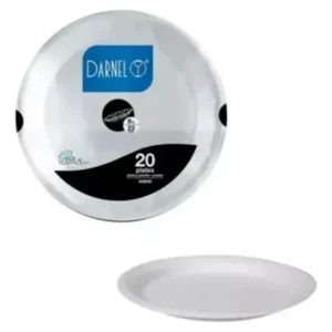 Prato de Isopor Darnel 15cm Raso – Multiuso e Sobremesa – Pacote com 20 Unidades
