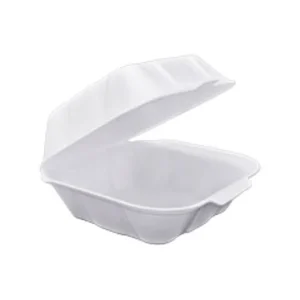Hamburgueira de Isopor TH-01 Totalplast Branca Mini – Caixa Térmica para Mini Lanches, Salgados e Doces – Pacote com 100 unidades