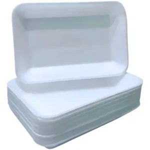 Bandeja de Isopor Totalplast TFL-03 Funda 18x24 Branca – Embalagem EPS para Açougue e Alimentos Volumosos – Pacote com 100 Unidades