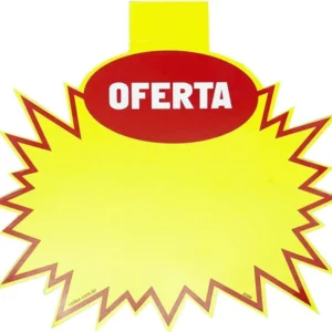Cartaz Splash Promocional sem Aba 16x20cm Radex – Placa Amarela e Vermelha de Oferta e Preço Varejo – Unidade