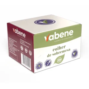 Colher de Madeira Descartável para Sobremesa Vabene – Talher Ecológico Biodegradável para Sorvete e Bolo – Caixa com 200 Unidades