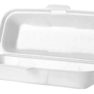 Embalagem de Isopor para Hot Dog Totalplast TH-005 Térmica com Tampa – Caixa EPS para Lanches e Delivery – Pacote com 100 Unidades