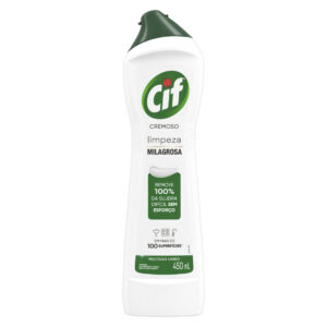 Limpador Cremoso CIF Limão 450ml – Saponáceo Cremoso com Micropartículas Limpa sem Riscar – Unidade