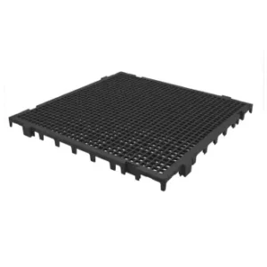 Estrado Plástico Modular Industrial Preto 50x50x3cm – Piso Plástico para Câmara Fria, Estoque e ANVISA – Unidade