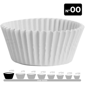 Forminha de Papel para Doce Branca Nº 00 – Forminha Plissada Grande para Trufa e Bombom – Pacote c/ 100 Unidades