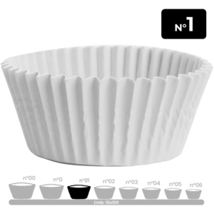 Forminha de Papel para Doce Branca Nº 01 Festcolor – Forminha Plissada Grande para Trufa, Bombom e Mini Pão de Mel – Pacote c/ 100 Unidades