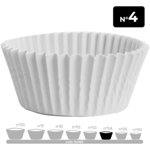 Forminha de Papel para Doce Branca Nº 04 Bax – Pacote c/ 100 Unidades
