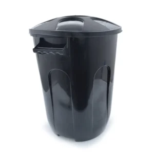 Lixeira Cesto de Lixo Fechado 60 Litros com Tampa Preto Eco Nature – Tambor Plástico Reforçado para Coleta e Condomínio – Unidade