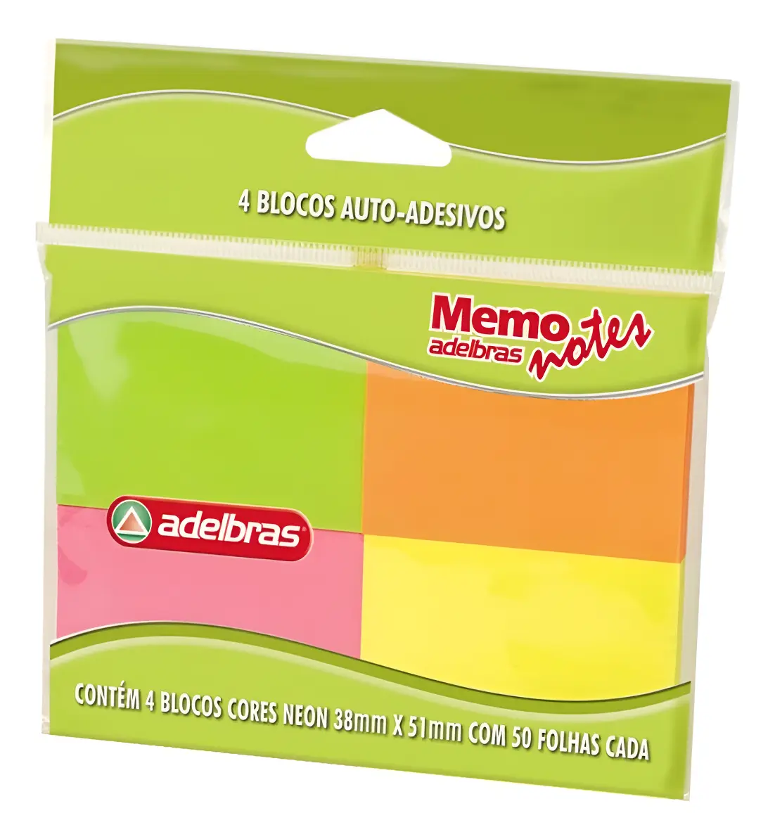Bloco de Recado Adesivo Neon 38x51mm c 50 Folhas Adelbras Memo Notes – Notas Autoadesivas Coloridas – Pacote c 4 Blocos Bloco de Recado Adesivo Neon 38x51mm c/ 50 Folhas Adelbras Memo Notes – Notas Autoadesivas Coloridas – Pacote c/ 4 Blocos