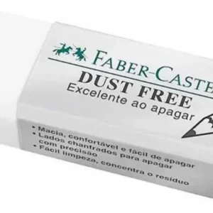 Borracha Escolar Branca Dust-Free Eco Faber-Castell para Lápis e Grafite – Borracha Macia sem PVC – Unidade