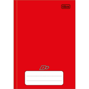 Caderno 1/4 Brochura Capa Dura 48 Folhas Vermelho – Caderno Pequeno Costurado Pautado Escolar – Unidade
