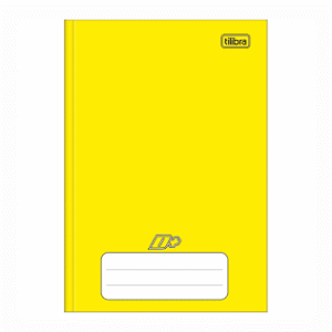 Caderno 1/4 Brochura Capa Dura 96 Folhas Amarelo – Caderno Pequeno Costurado Pautado Escolar – Unidade