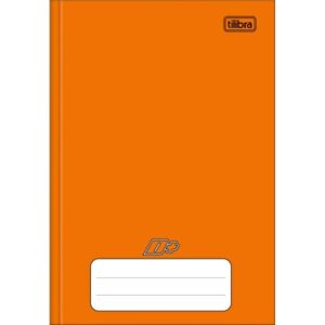 Caderno 1/4 Brochura Capa Dura 96 Folhas Laranja – Caderno Pequeno Costurado Pautado Escolar – Unidade