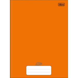 Caderno Universitário Brochura Capa Dura 96 Folhas Laranja Brochurão 1 Matéria – Caderno Grande Costurado Pautado – Unidade