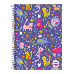 Caderno Universitário Espiral 1 Matéria Capa Dura 80 Folhas Pepper Feminino Tilibra – Caderno Escolar Pautado Estampado – Unidade