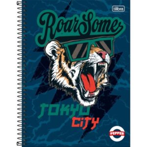 Caderno Universitário Espiral 1 Matéria Capa Dura 80 Folhas Pepper Masculino Tilibra – Caderno Escolar Pautado Estampado – Unidade
