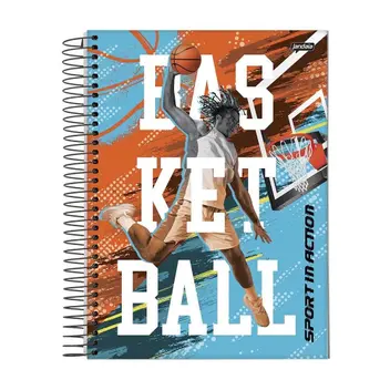 Caderno Universitário Espiral 10 Matérias Capa Dura 160 Folhas Sport – Caderno Escolar com Divisórias – Unidade Caderno Universitário Espiral 10 Matérias Capa Dura 160 Folhas Sport – Unidade - Imagem 1