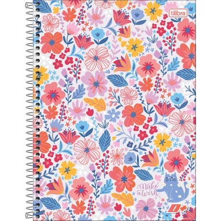 Caderno Universitário Espiral 10 Matérias Capa Dura 200 Folhas SD Feminino Estampado – Caderno com Divisórias Escolar – Unidade Caderno Universitário Espiral 10 Matérias Capa Dura 200 Folhas SD Feminino Estampado – Unidade - Imagem 1