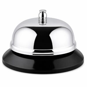 Campainha de Chamada de Mesa Inox Tris T300 – Sineta Manual para Balcão, Recepção e Hotel – Unidade
