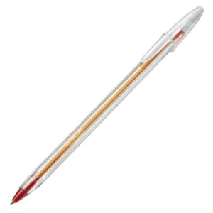 Caneta Esferográfica BIC Cristal Precisão Vermelha Ponta Fina 0.8mm – Caneta Escrita Fina para Correção Provas e Visto – Unidade