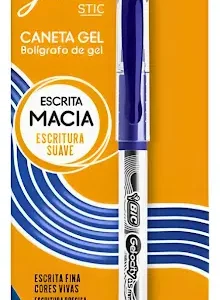 Caneta Gel BIC Gel-ocity Azul Ponta Fina – Caneta Tinta Gel Escrita Macia de Secagem Rápida – Unidade