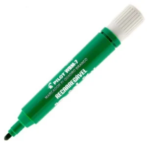 Caneta Marcador para Quadro Branco Ponta Redonda 7mm Verde – Pincel de Lousa Branca Apagamento a Seco – Unidade