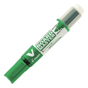 Caneta Marcador para Quadro Branco Recarregável Ponta Redonda Verde – Pincel de Lousa com Refil e Ponta Trocável – Unidade