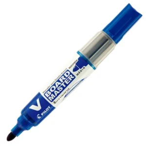 Caneta Marcador para Quadro Branco Recarregável Ponta e Refil Azul – Pincel de Lousa Branca com Cartucho Substituível – Unidade