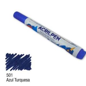 Caneta para Tecido Acrilpen Azul Turquesa 17377 – Marcador Têxtil Permanente para Pintura e Customização – Unidade