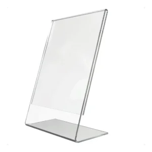 Display Expositor de Mesa Acrílico Cristal A4 Vertical para Balcão – Porta Folha Cardápio e Informativo – Unidade