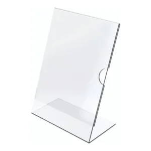 Display Expositor de Mesa Acrílico Cristal A5 Vertical para Balcão – Porta QR Code PIX Cardápio e Aviso – Unidade