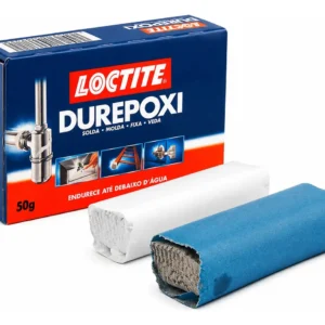 Massa Epóxi Durepoxi Original 50g Loctite Henkel – Cola Solda Fria Moldável Veda e Fixa Debaixo d'Água – Unidade