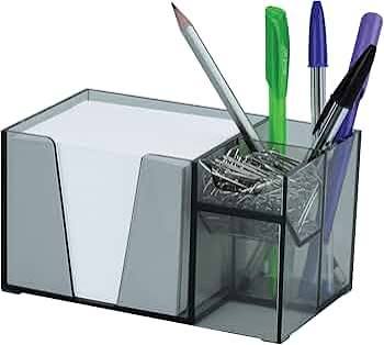 Organizador de Mesa com Porta Lembrete Fume Acrimet 308.2 – Suporte com Bloco para Caneta, Clips e Papel – Unidade Organizador de Mesa com Porta Lembrete Fume Acrimet – Unidade - Imagem 1