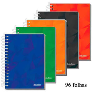 Caderneta Espiral 1/8 Capa Flexível 100x140mm c/ 96 Folhas – Unidade